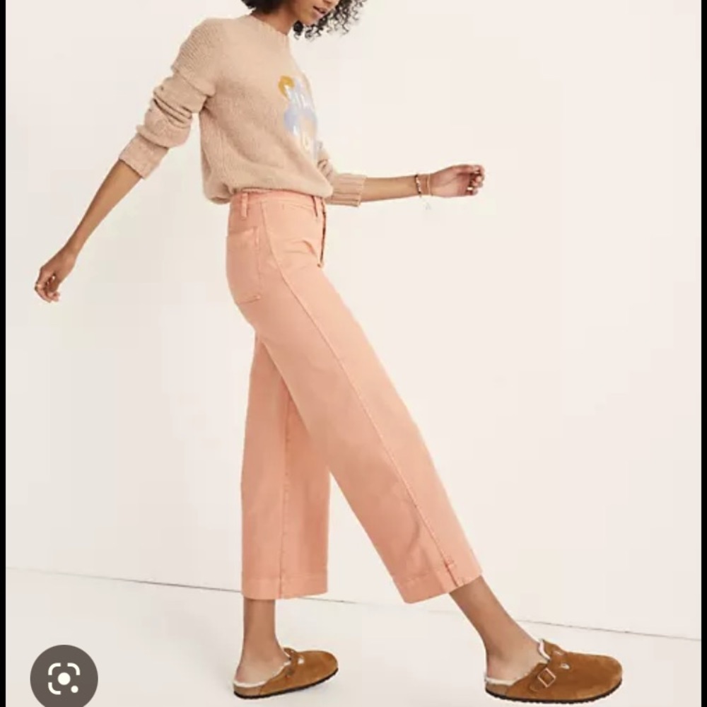 Madewell Emmett wide leg high waist pants in light pink